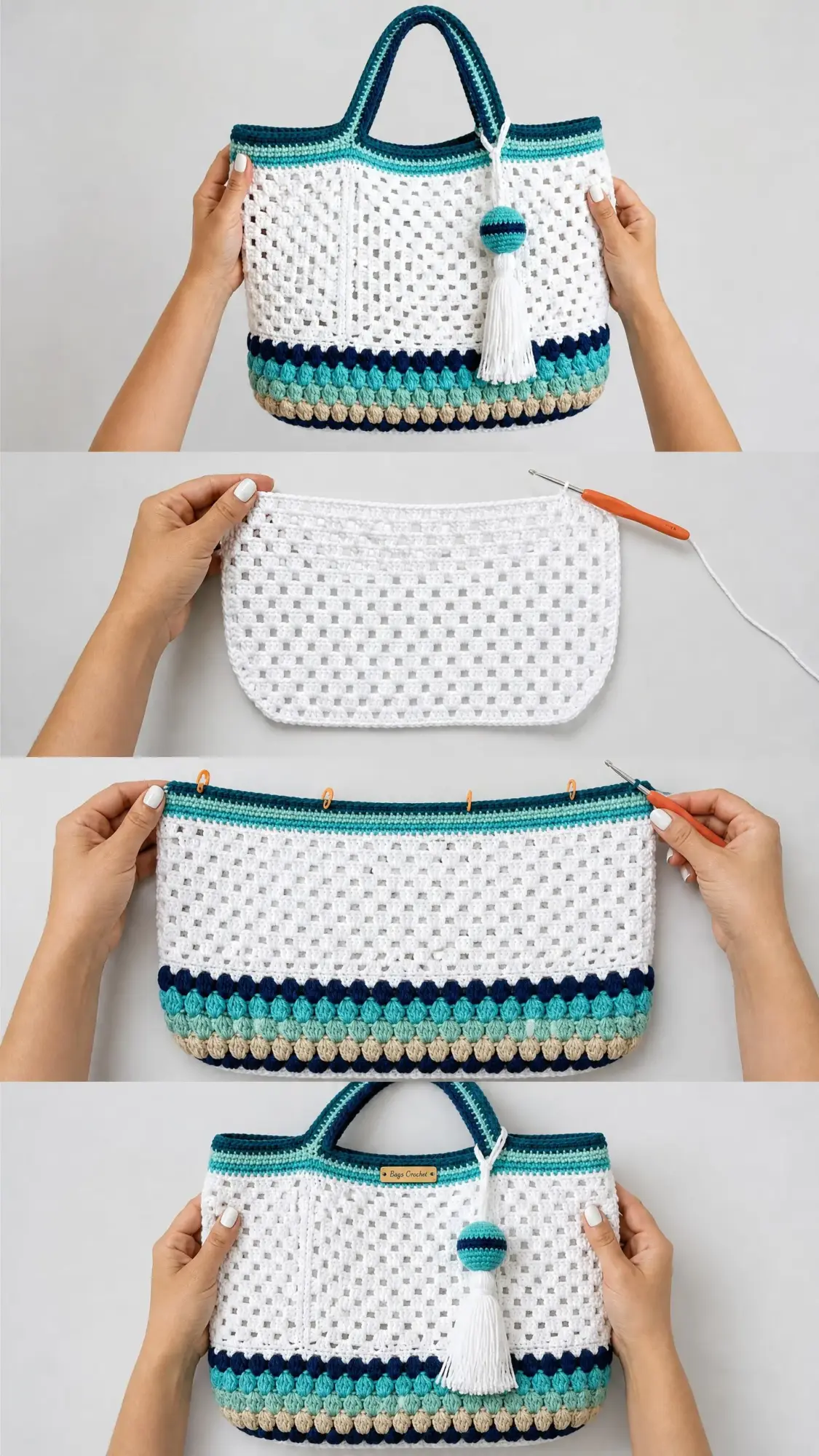 Ocean Breeze Granny Tote Bag Free Crochet Pattern