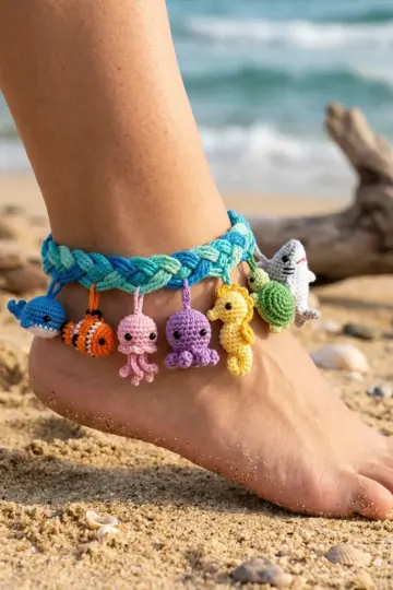 Ocean Friends Anklet Free Crochet Pattern