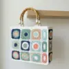 Ocean Wave Granny Square Bamboo Tote Free Crochet Pattern