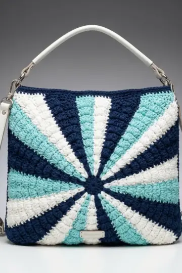 Ocean Wave Sunburst Hobo Bag Free Crochet Pattern