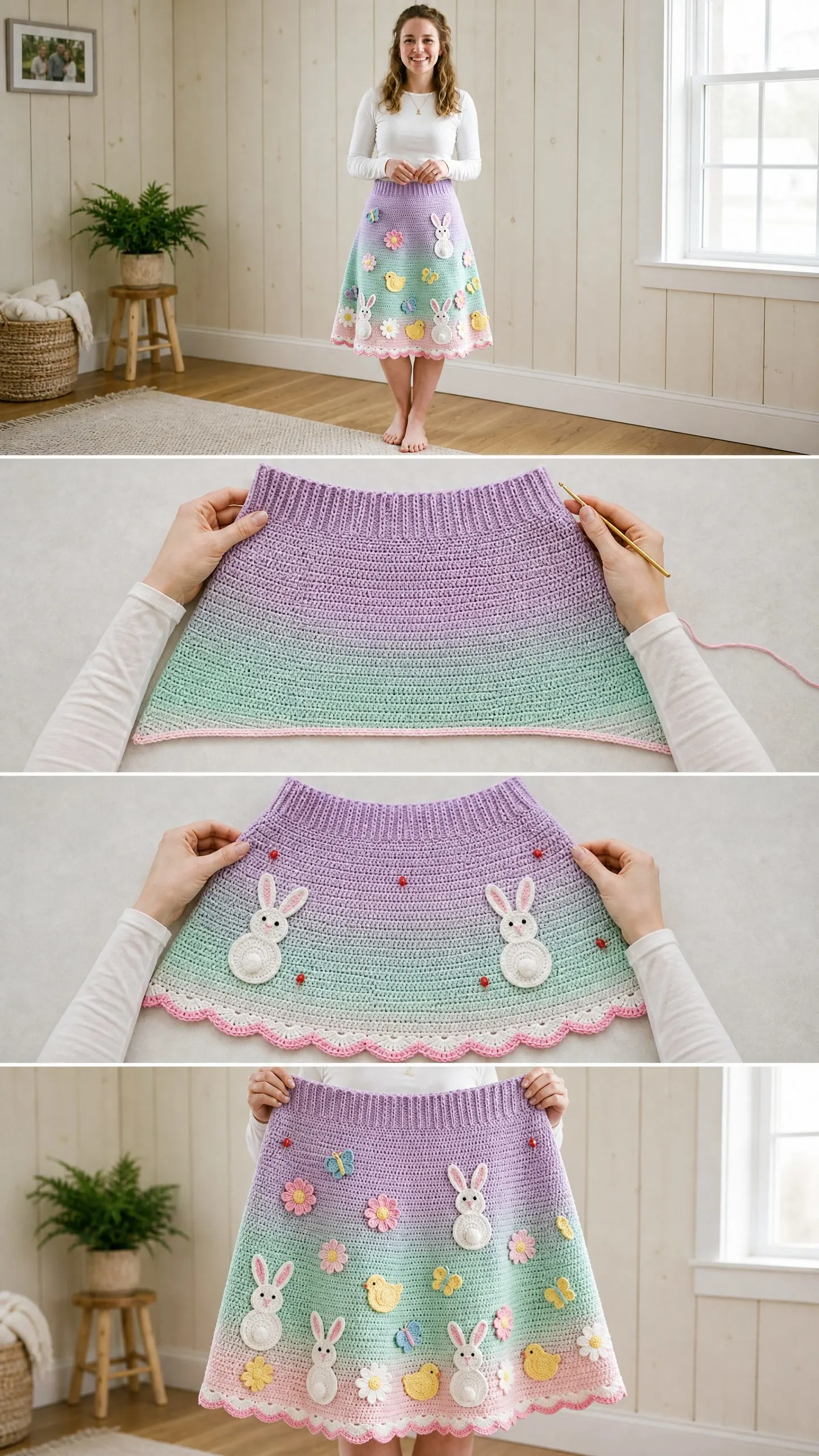 Pastel Bunny Spring Skirt Free Crochet Pattern