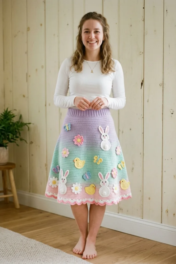 Pastel Bunny Spring Skirt Free Crochet Pattern