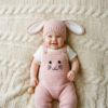 Pastel Pink Bunny Baby Romper Free Crochet Pattern