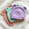 Pastel Rainbow Bear Ear Hat Free Crochet Pattern