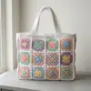 Pastel Rainbow Granny Square Tote Free Crochet Pattern