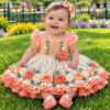 Peach Rose Baby Dress Set Crochet Pattern