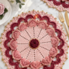 Peony Pink Lace Placemat Crochet Pattern