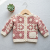 Pink Rose Granny Square Baby Cardigan Free Crochet Pattern