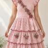 Pink Rose Tiered Dress Crochet Pattern