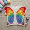 Rainbow Butterfly Wings Cardigan Free Crochet Pattern