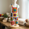 Rainbow Granny Square Baby Romper Free Crochet Pattern