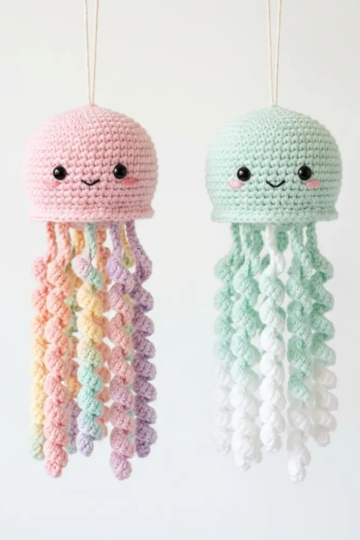 Rainbow Pastel Jellyfish Free Crochet Pattern