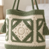 Sage Diamond Granny Tote Crochet Pattern