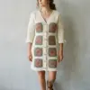 Sage Green Boho Granny Square Dress Free Crochet Pattern