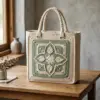 Sage Green Botanical Granny Tote Free Crochet Pattern