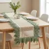 Sage Green Botanical Leaf Table Runner Free Crochet Pattern
