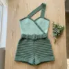 Sage Green Crochet Romper Free Pattern
