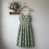 Sage Green Daisy Crochet Dress Free Crochet Pattern