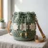 Sage Green Floral Bucket Bag Free Crochet Pattern
