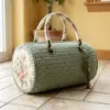 Sage Green Rosette Barrel Bag Free Crochet Pattern