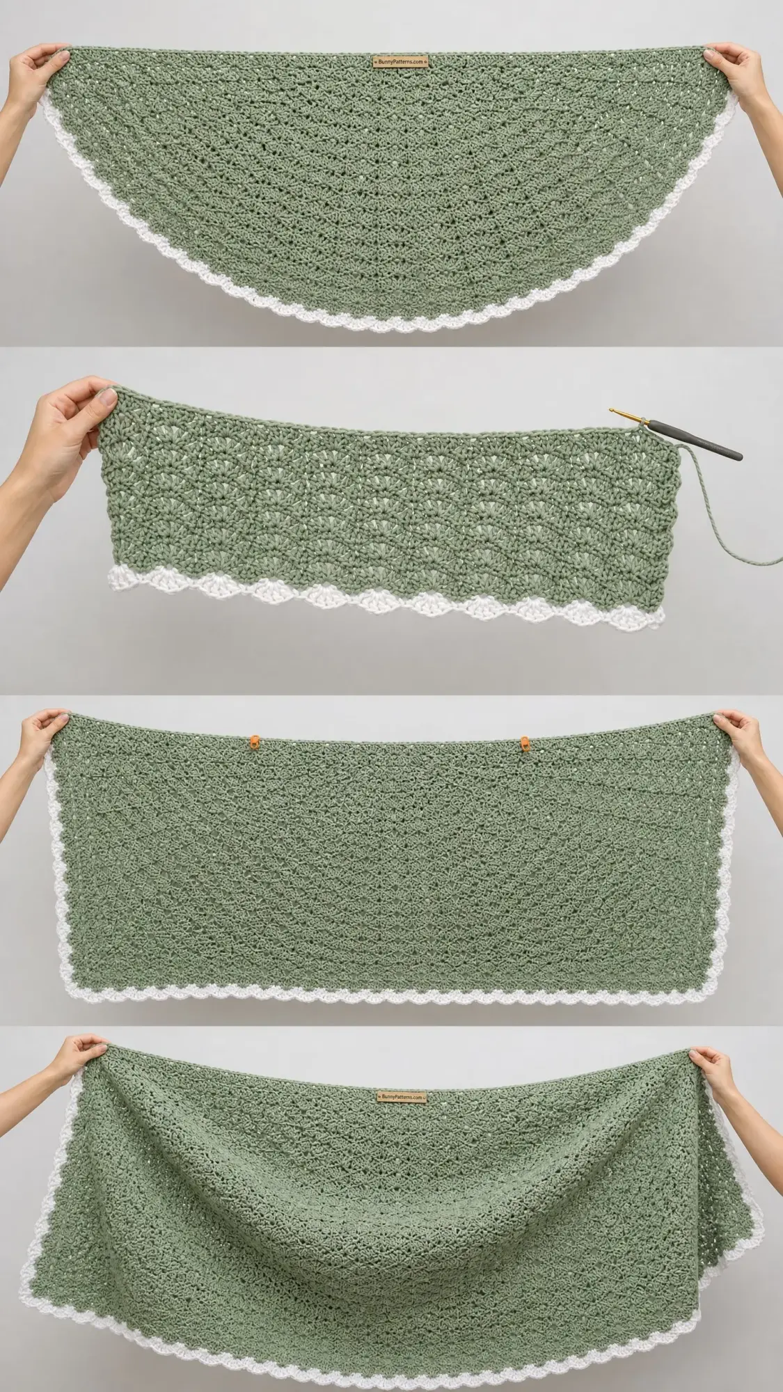 Sage Green Shell Stitch Sofa Set Free Crochet Pattern