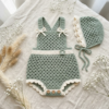 Sage Green Woodland Baby Romper Free Crochet Pattern