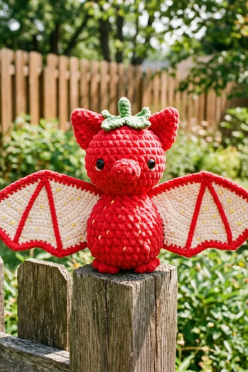 Strawberry Bat Amigurumi Free Crochet Pattern