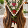 Strawberry Blossom Headscarf Crochet Pattern