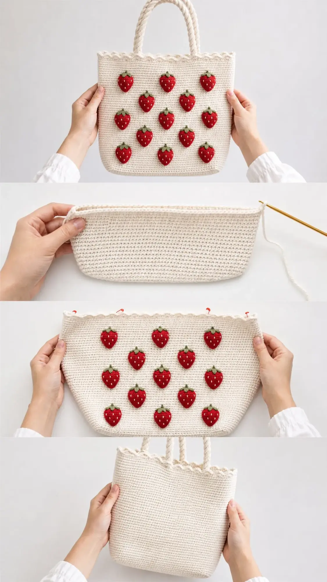 Strawberry Summer Tote Free Crochet Pattern