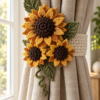 Sunflower Curtain Tieback Crochet Pattern