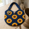 Sunflower Granny Square Hobo Bag Free Crochet Pattern