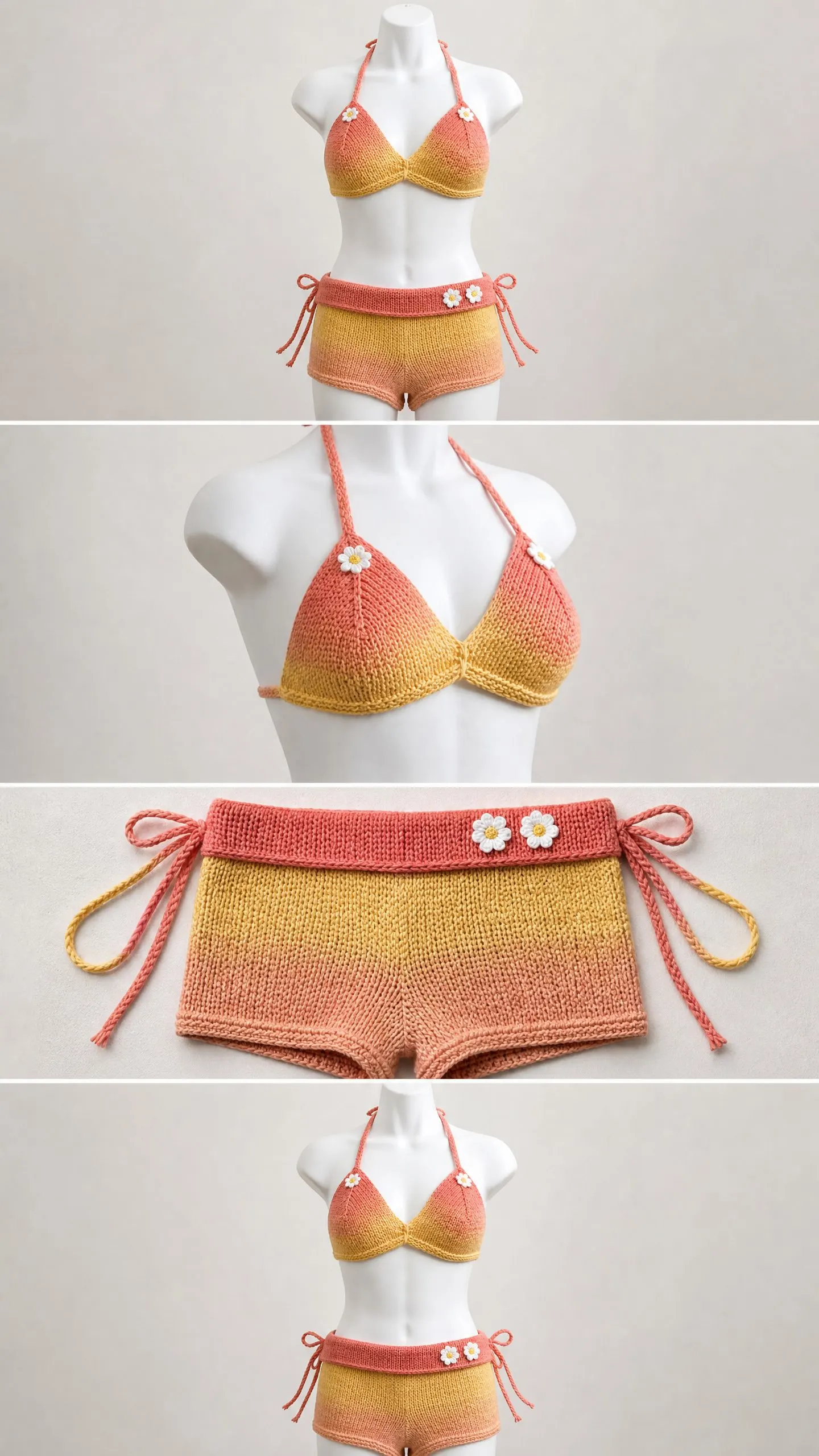 Sunset Ombre Beach Bikini Free Crochet Pattern