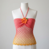 Sunset Ombre Mesh Halter Top Free Crochet Pattern