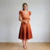 Sunset Orange Ruffle Crochet Dress Free Crochet Pattern