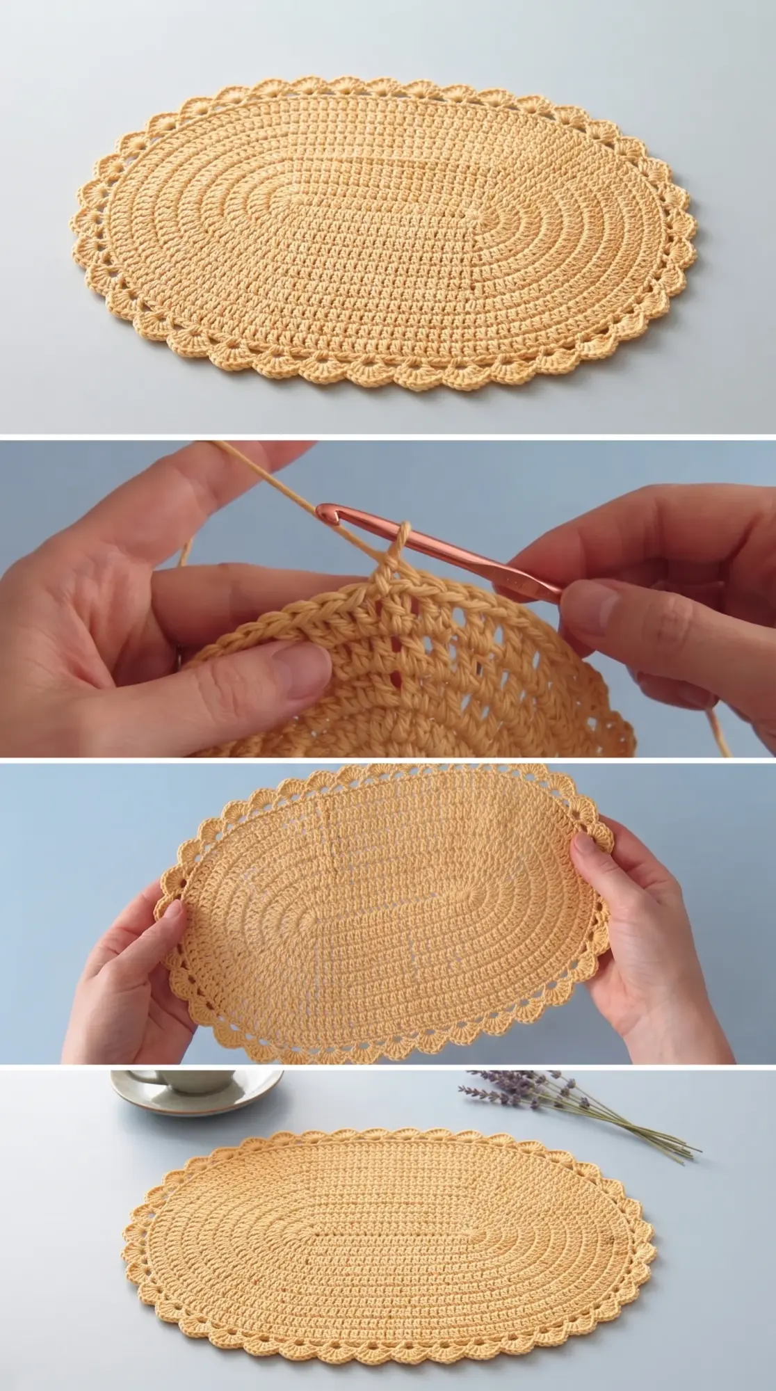 Crochet Oval Placemat: A Charming Table Essential pattern